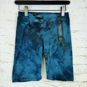 Leggings Depot Biker Shorts Women M Blue Black Tie Dye Pull On Stretch 23X8 Boho